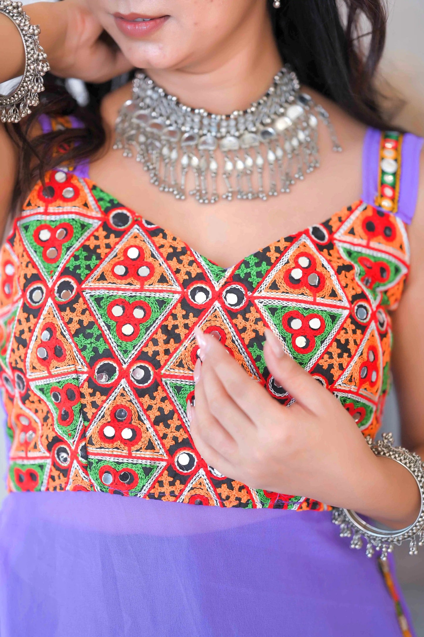 Rosy Lilac Gulnaz Embroidered Kurta
