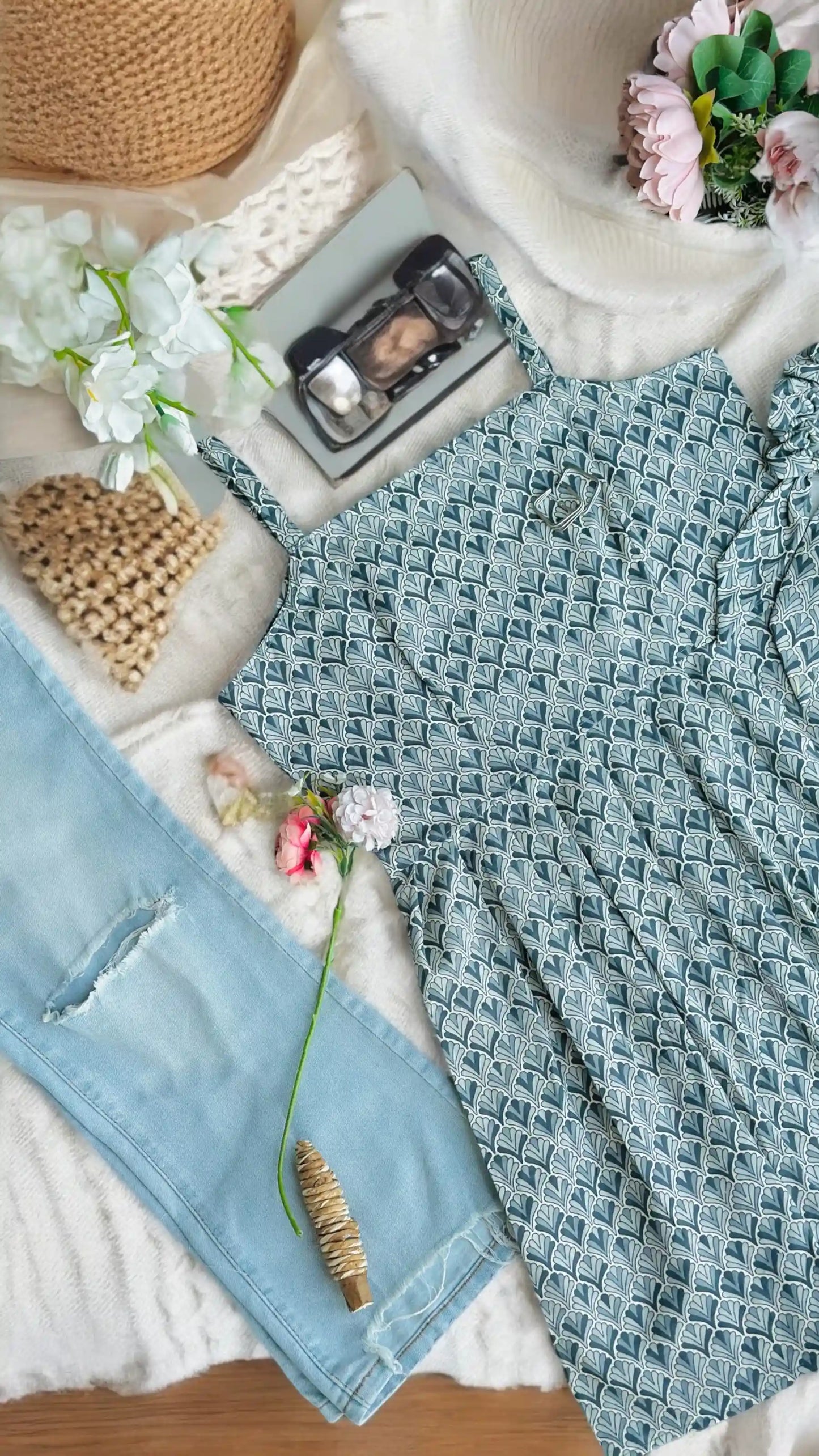 Blush Grey Jaipuri Short Top
