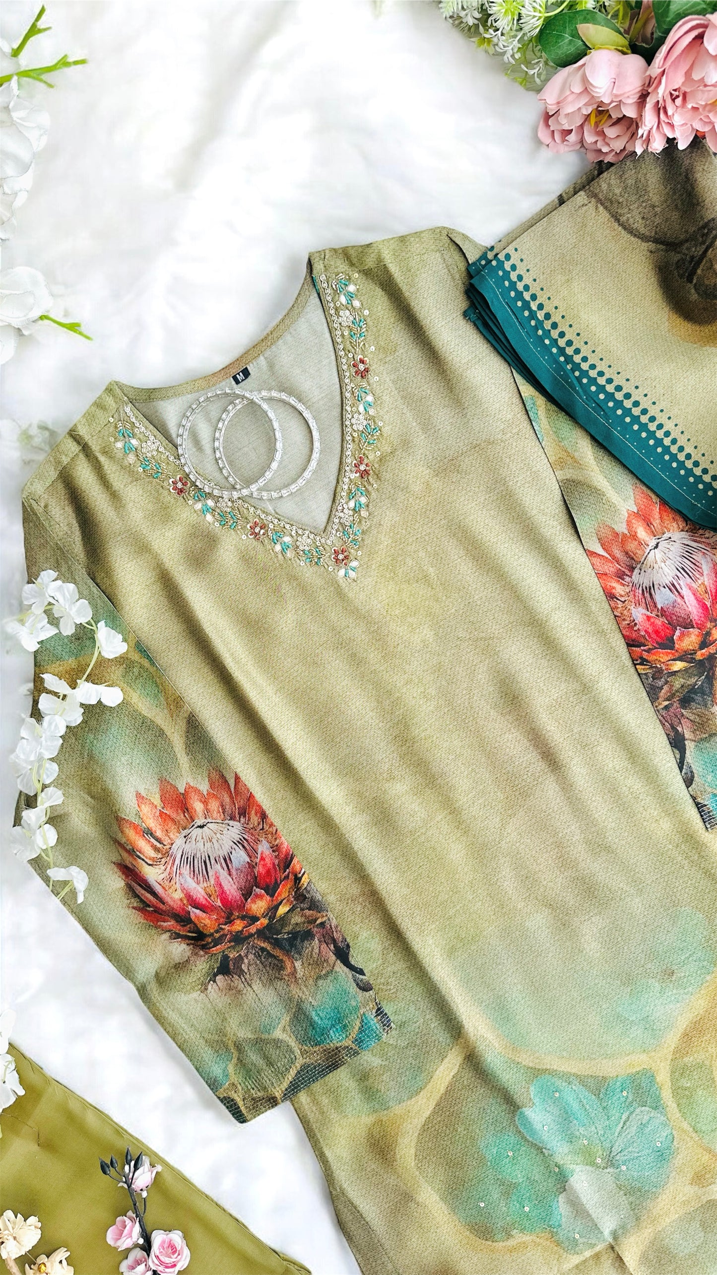 Meher Olive Banarasi Suit Set