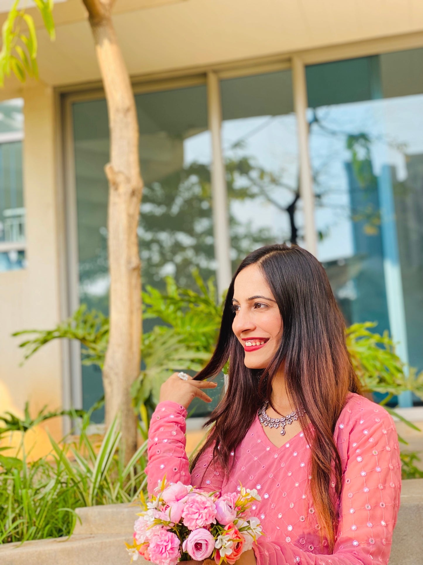Tint Peach Mirror Gulnaz Kurta