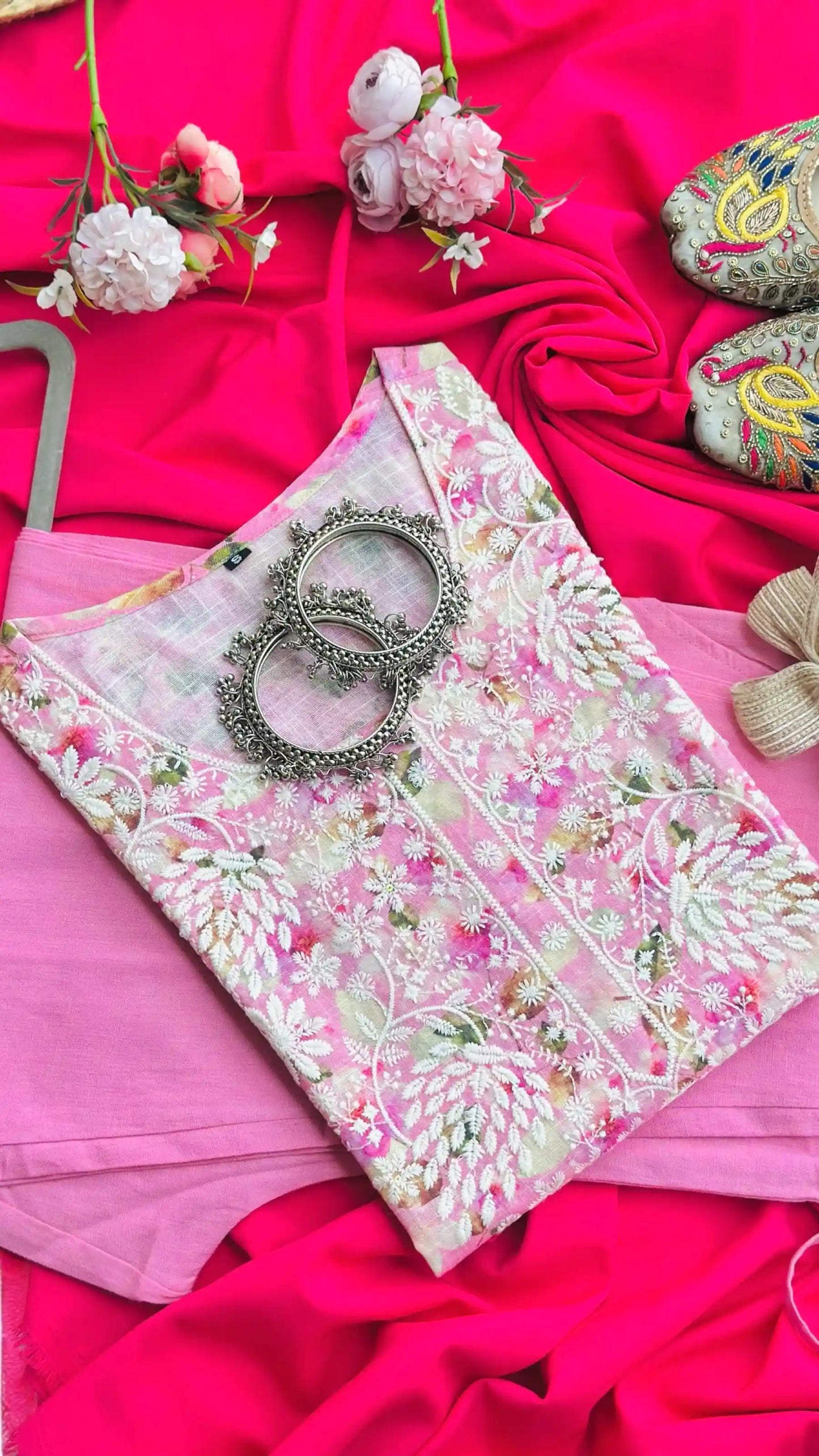 Pink Chikankari Meher Suit Set - Passion for Fashion by Shivani