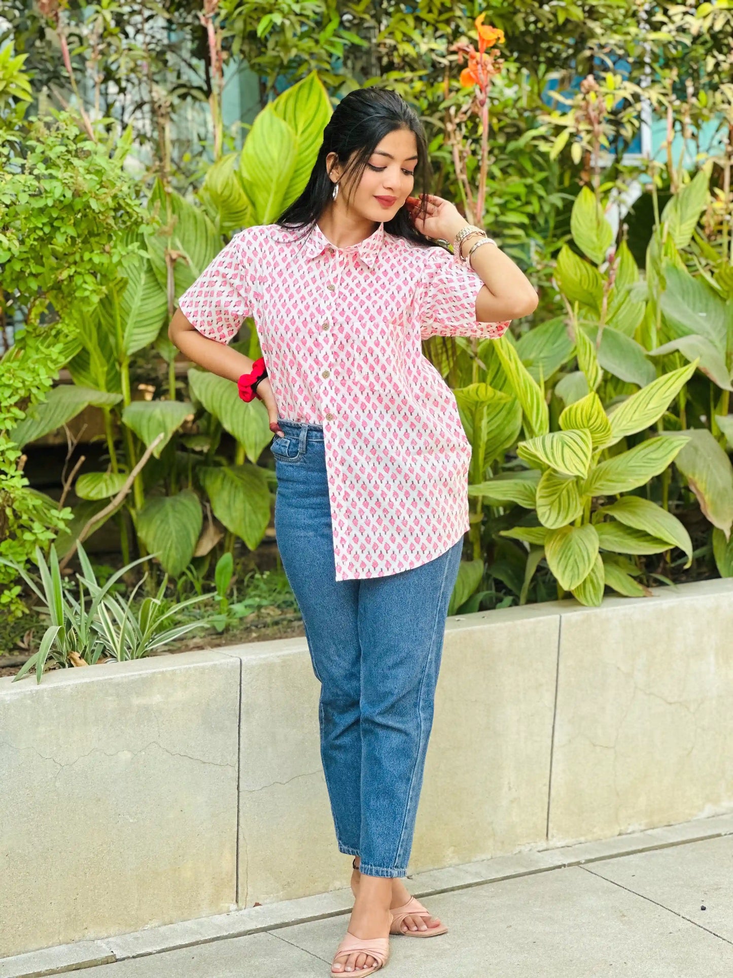 Pink Block Jaipuri Shirt