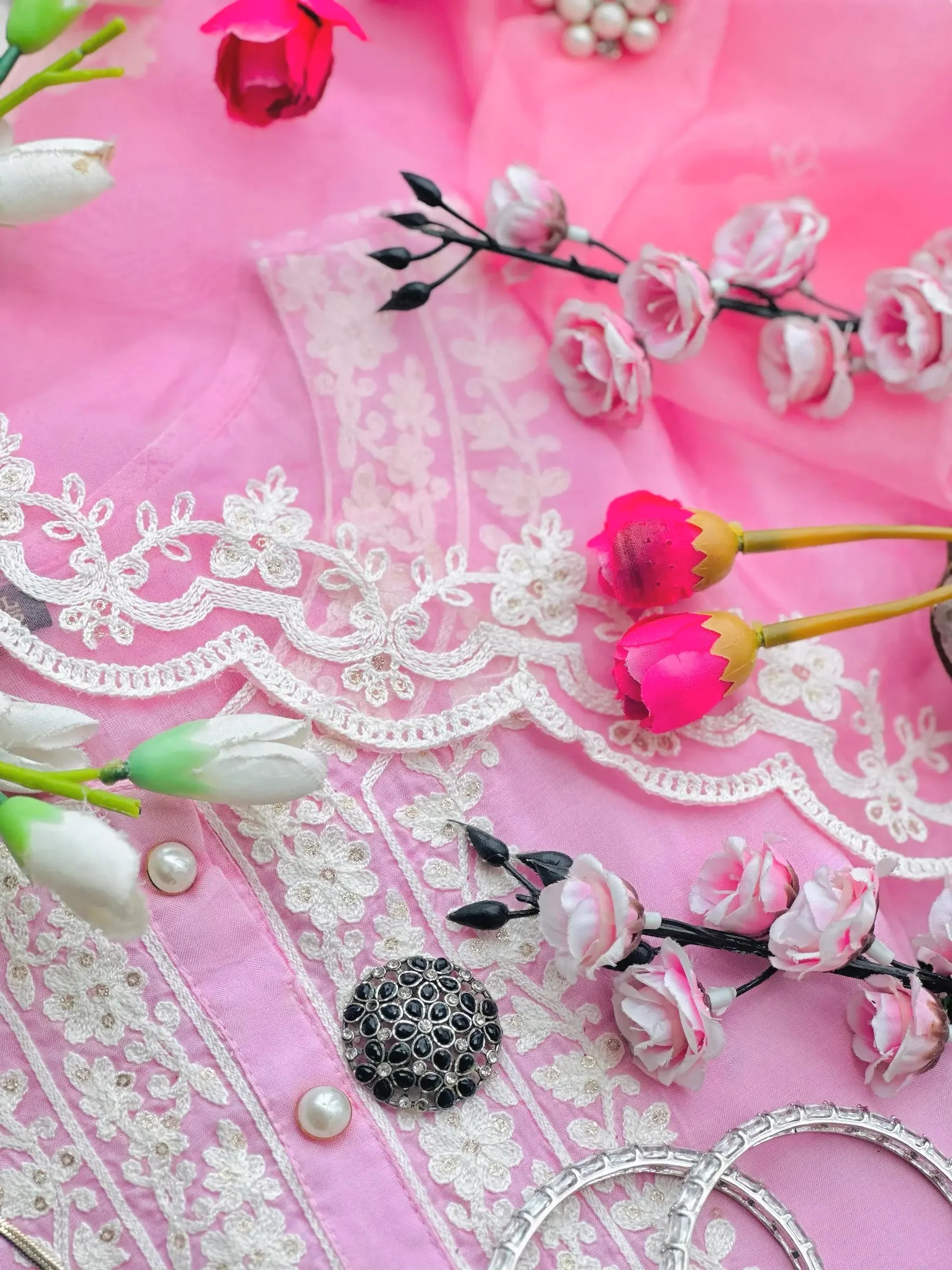 Soft Pink Meher Embroidered Suit Set - Passion for Fashion by Shivani