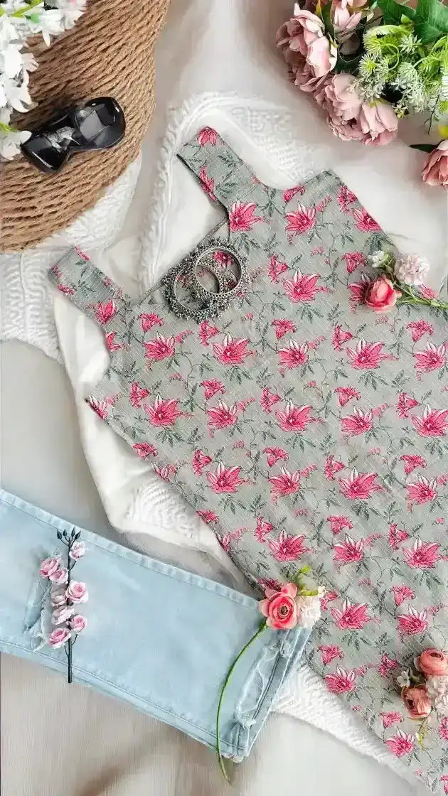 Lotus Bloom Cotton Kurta - Passion for Fashion by Shivani