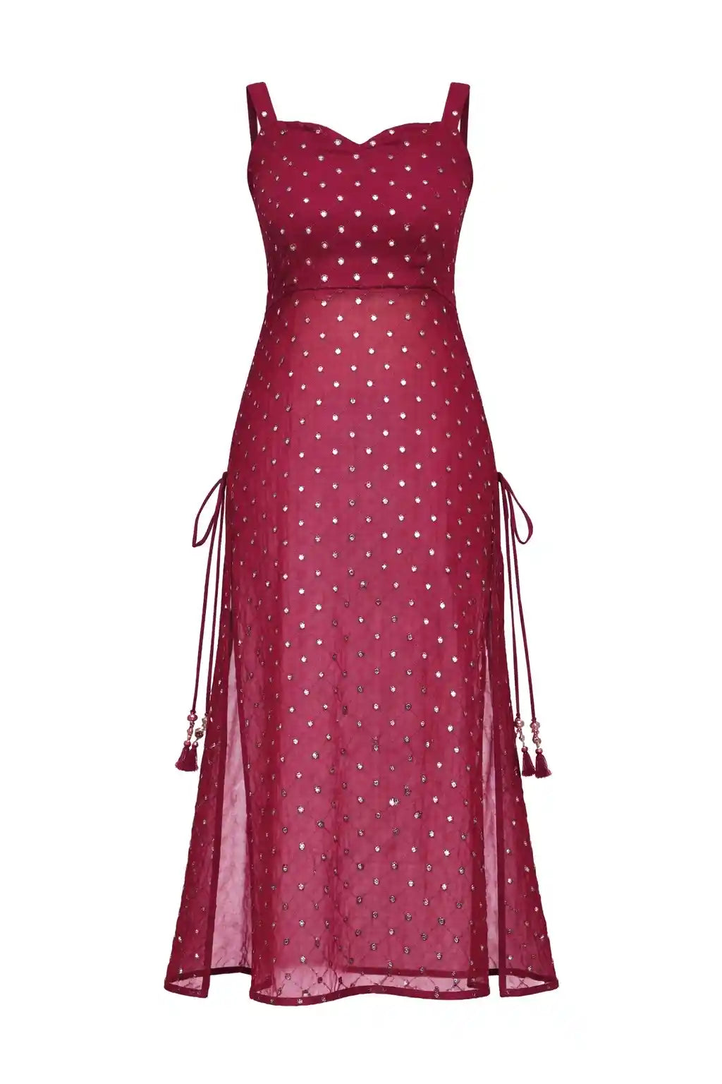Wine Sweetheart Mirror Gulnaz Kurta