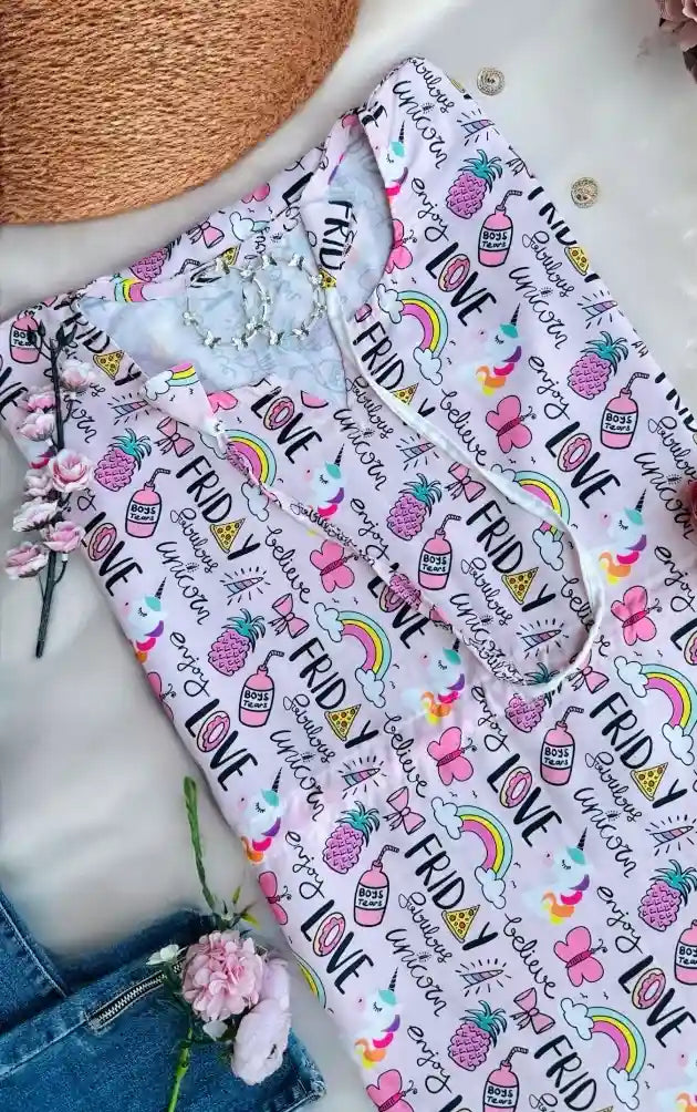 Cute Love Comfy Kaftan Top