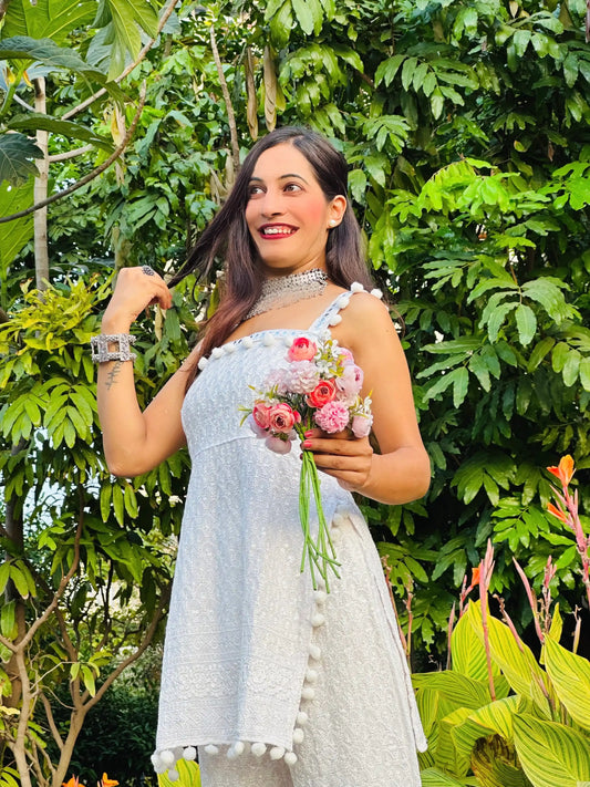 Serenity White Gulnaz Cord Ensemble - Passion for Fashion by Shivani
