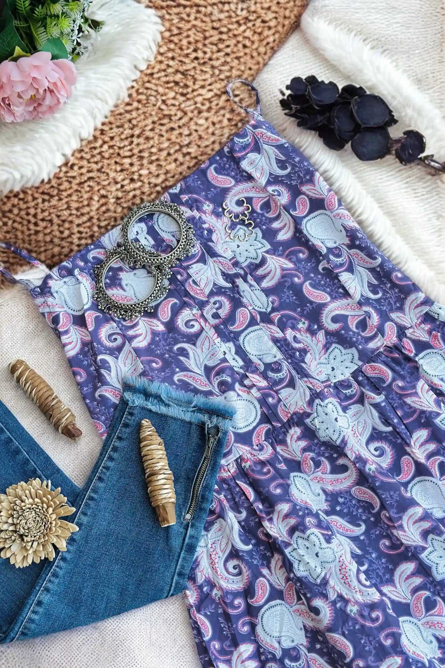 Soft Cotton Purple Peplum Top