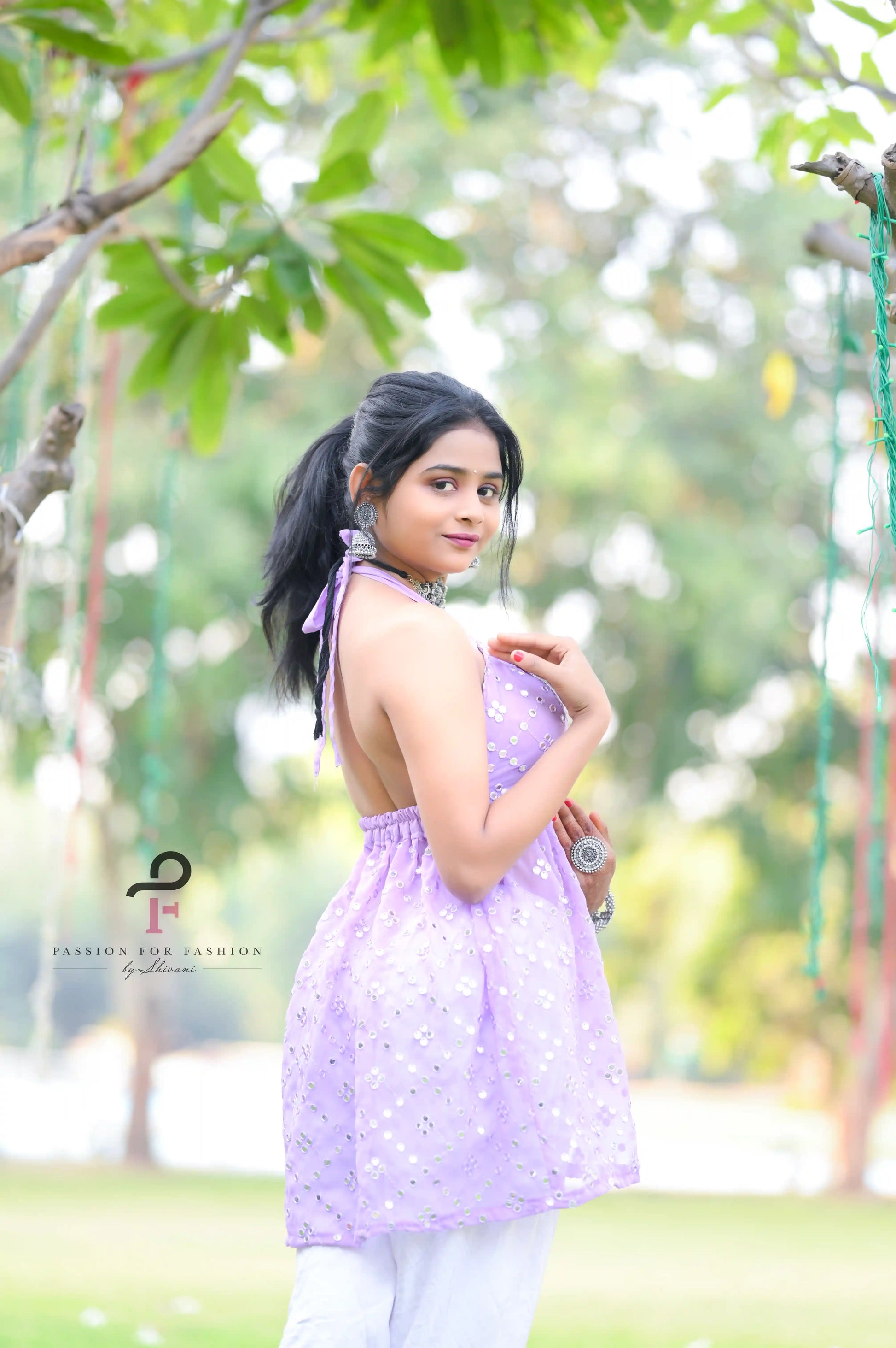 Blush Lilac Gulnaz Peplum Top - Passion for Fashion by Shivani