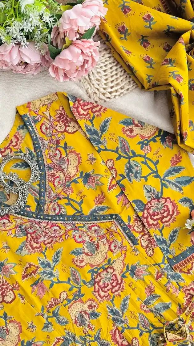 Mustard Angrakha Meher Suit Set - Passion for Fashion by Shivani