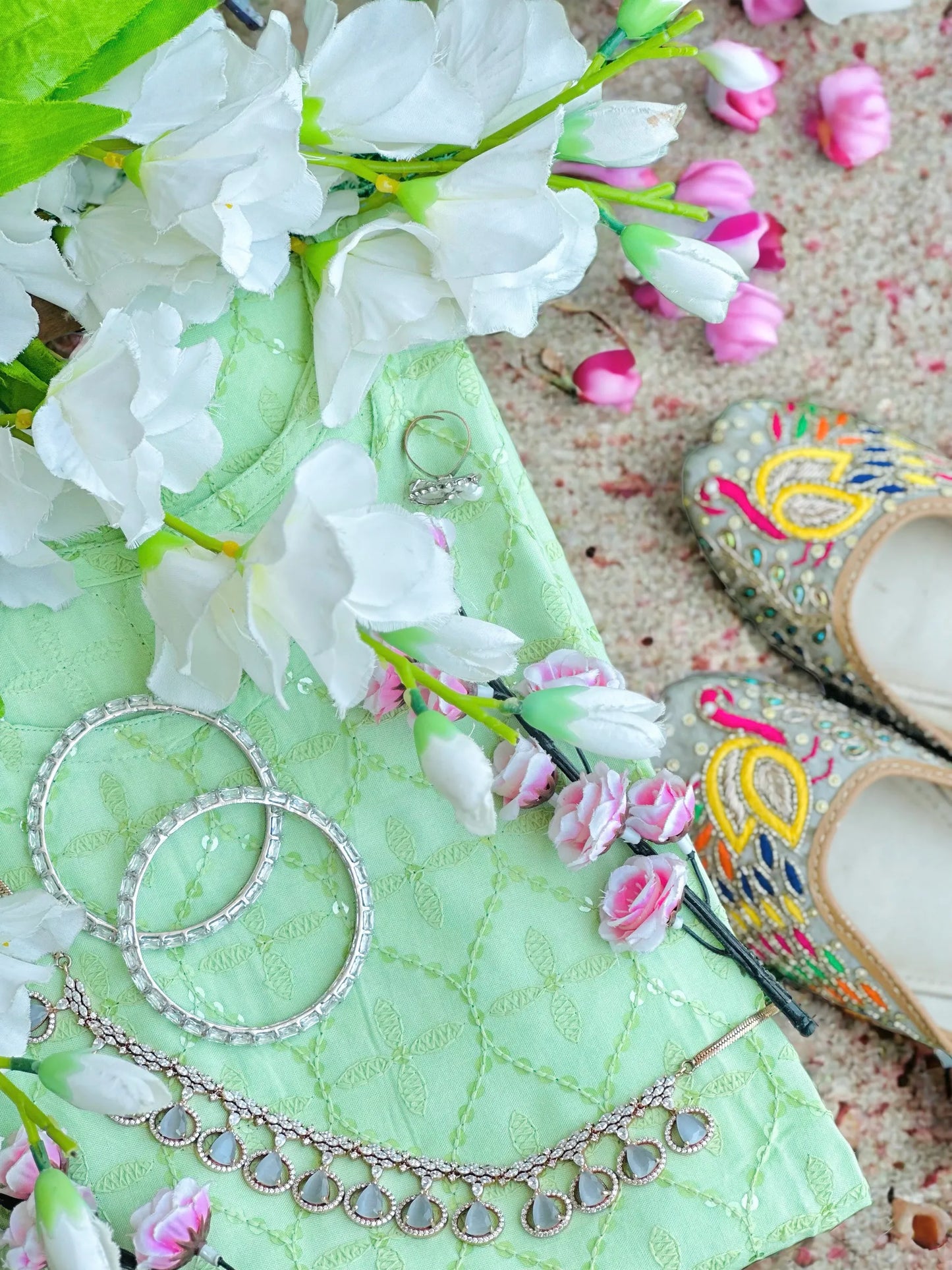 Dreamy Green Sequence Gulnaz Kurta