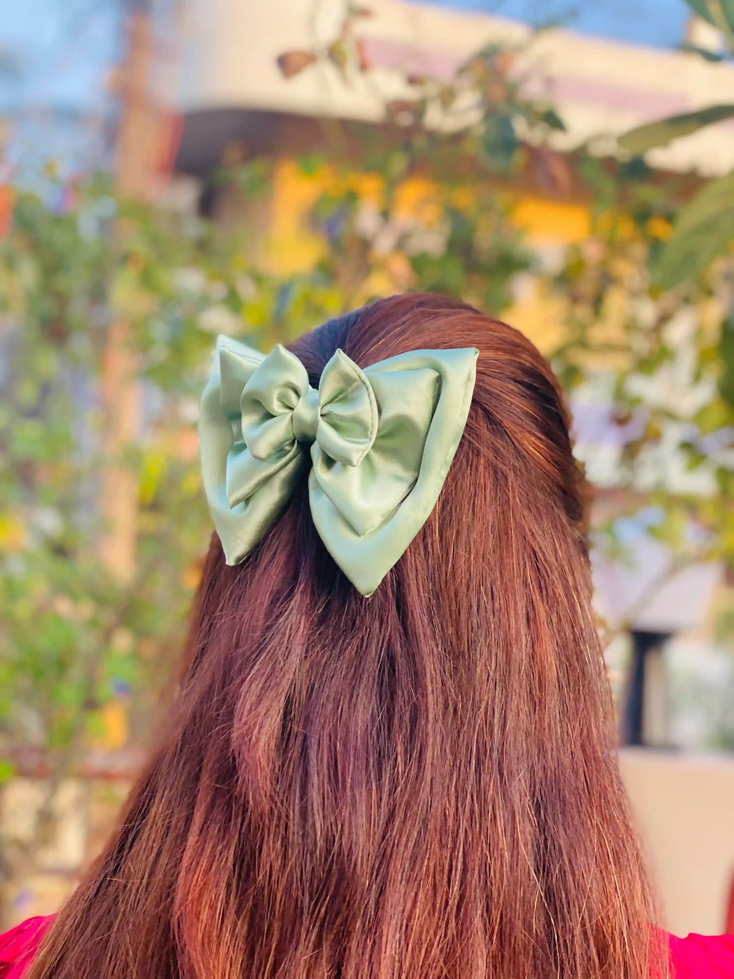 Satin Green Bow Tie