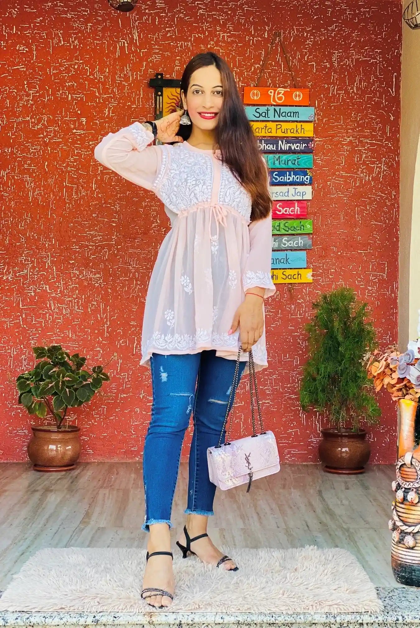 Dreamy Peach Short Chikan Top