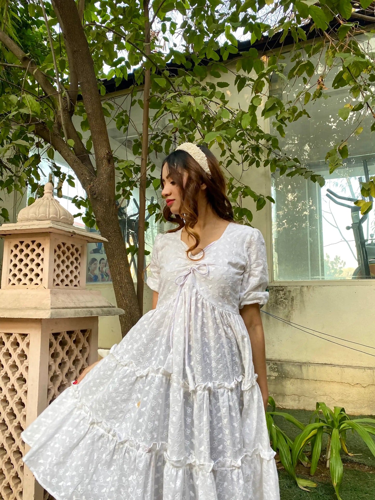 Ivory Bloom Tier Dress - Passion for Fashion by Shivani