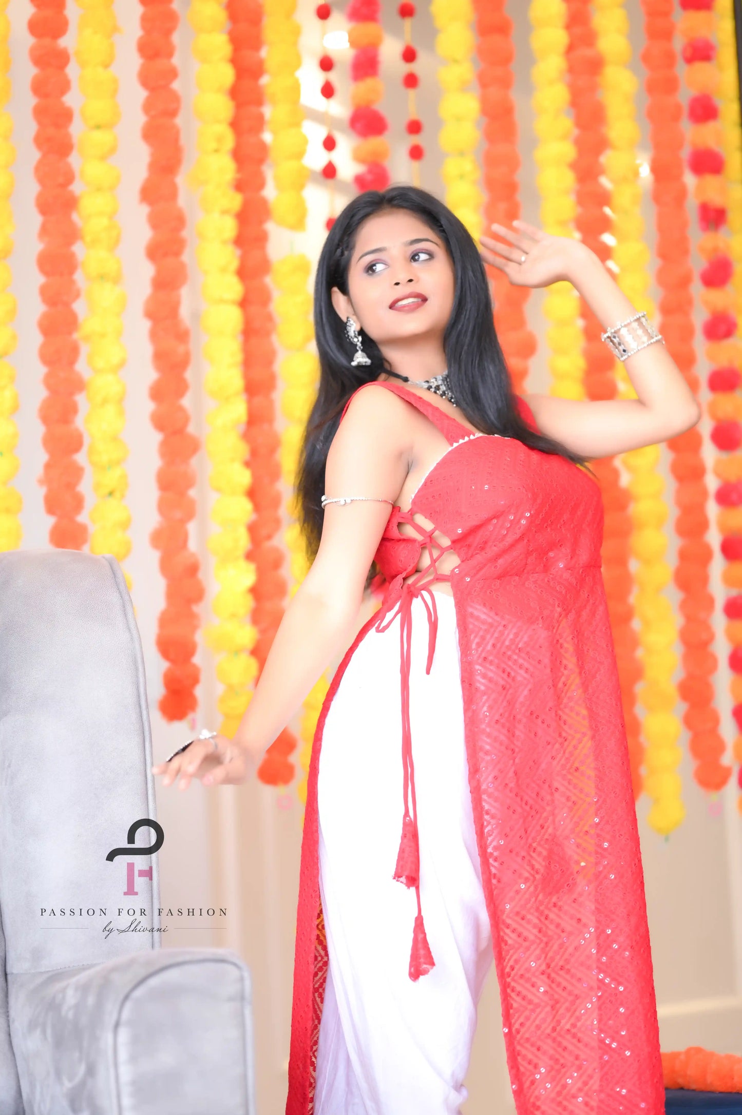 Bloom Red Dori Embroidered Gulnaz Kurta