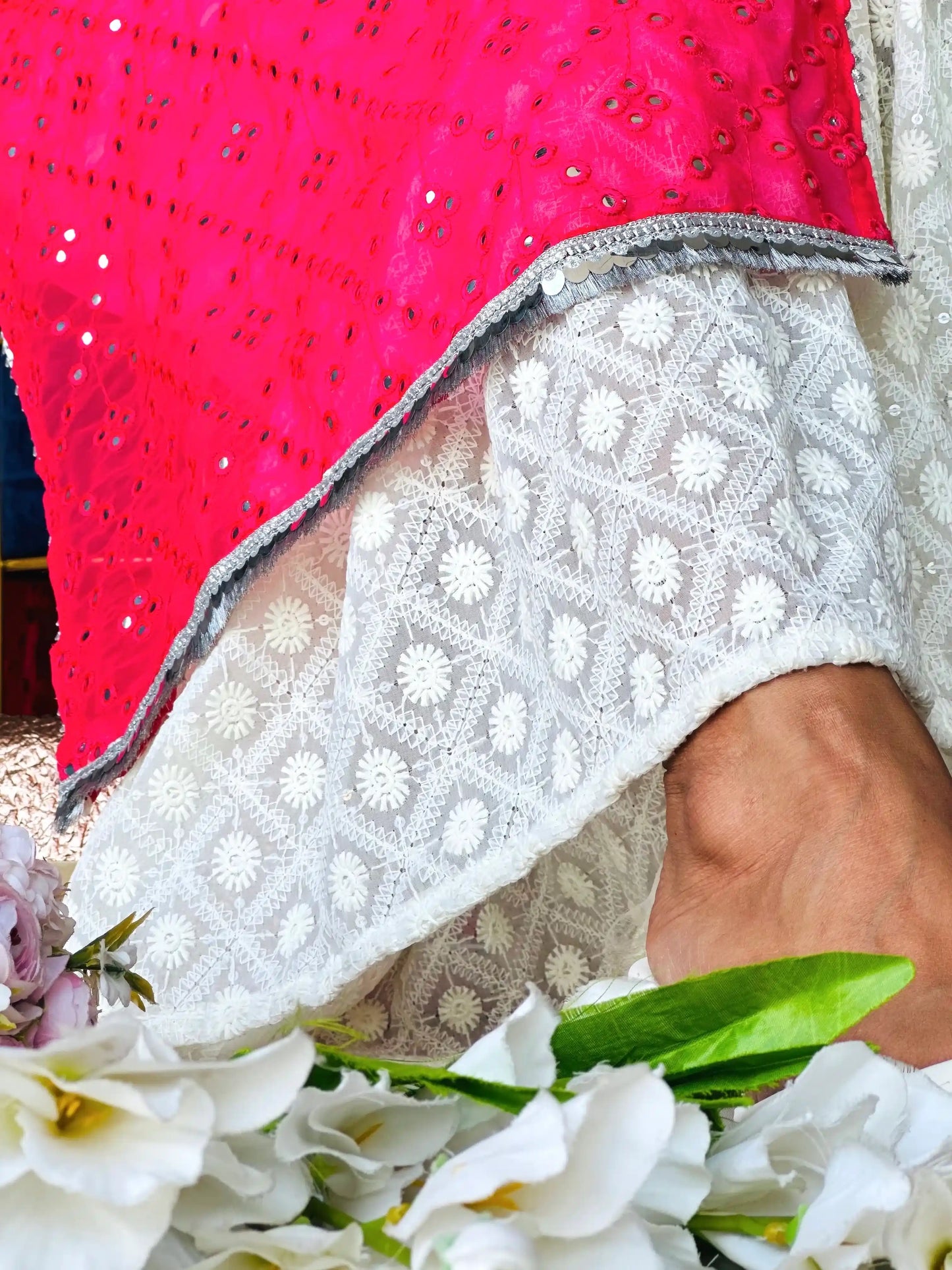 Fuchsia Pink Mirror Gulnaz Kurta