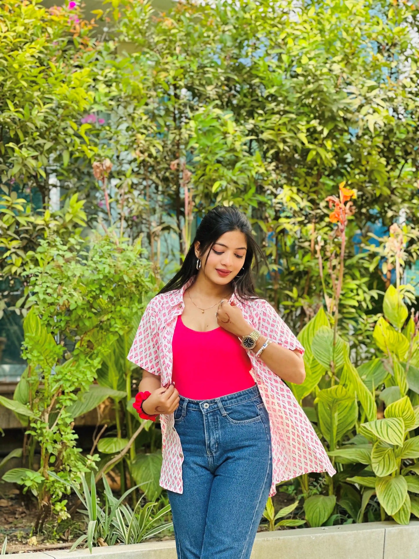 Pink Block Jaipuri Shirt