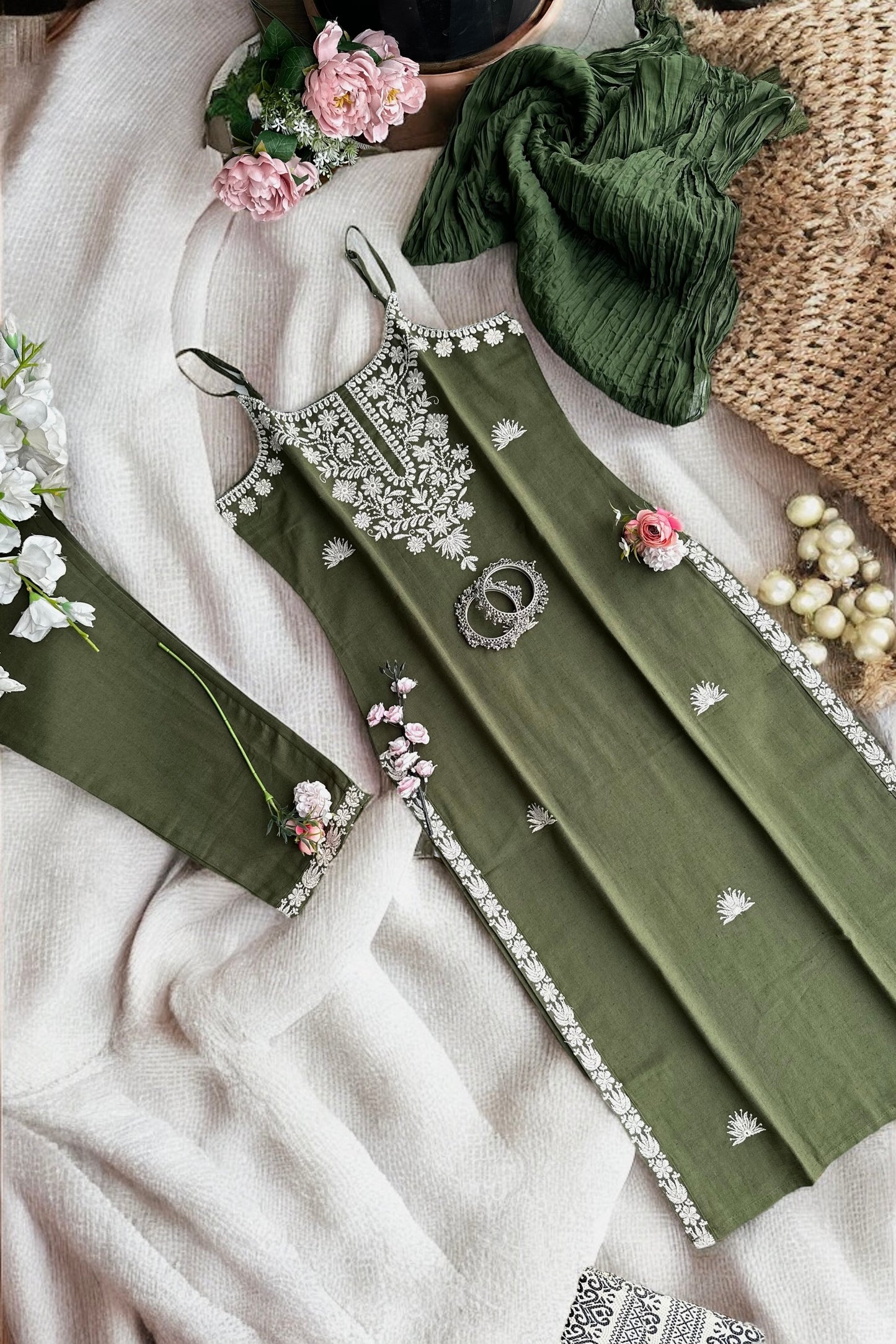 Emerald Bliss Embroidered Meher Suit