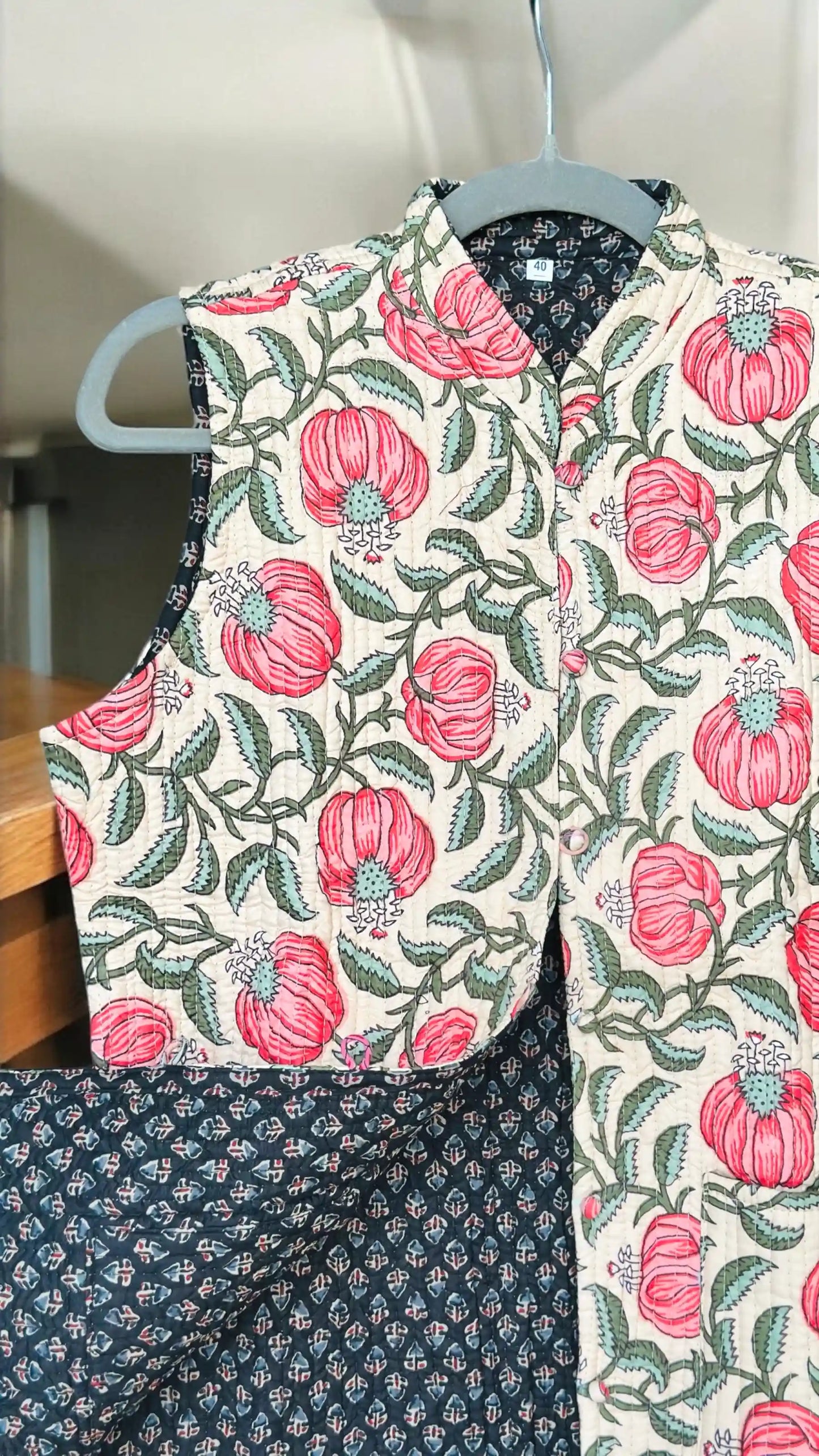 Kalamkari Cream Jaipuri Jacket