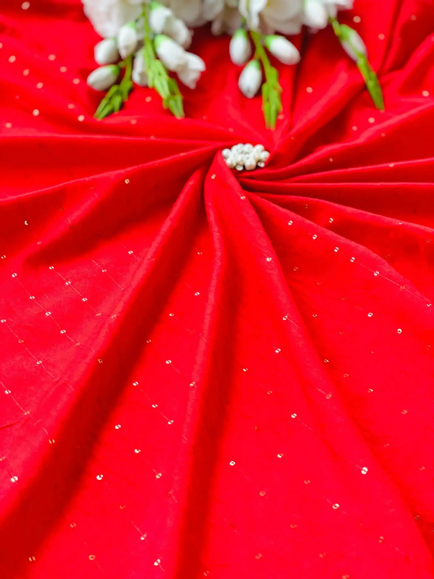 Scarlet Red Sequence Fabric Cut - Passion for Fashion by Shivani