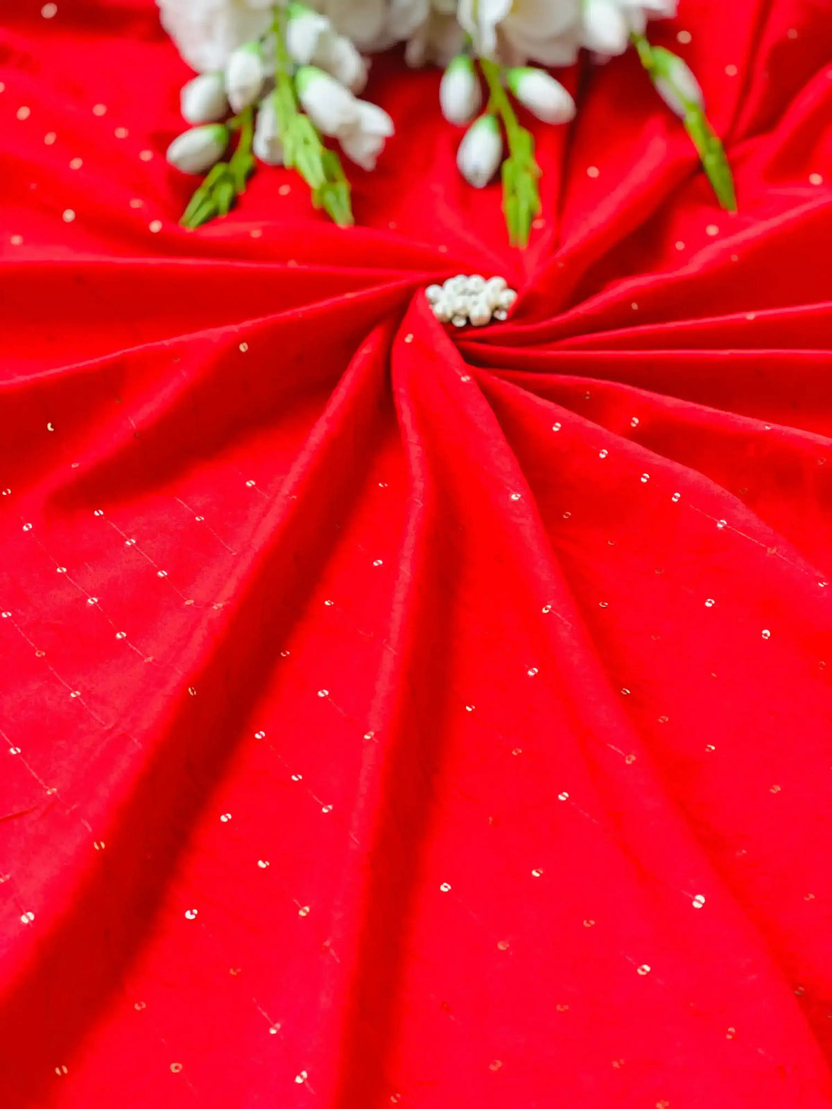 Scarlet Red Sequence Fabric Cut - Passion for Fashion by Shivani