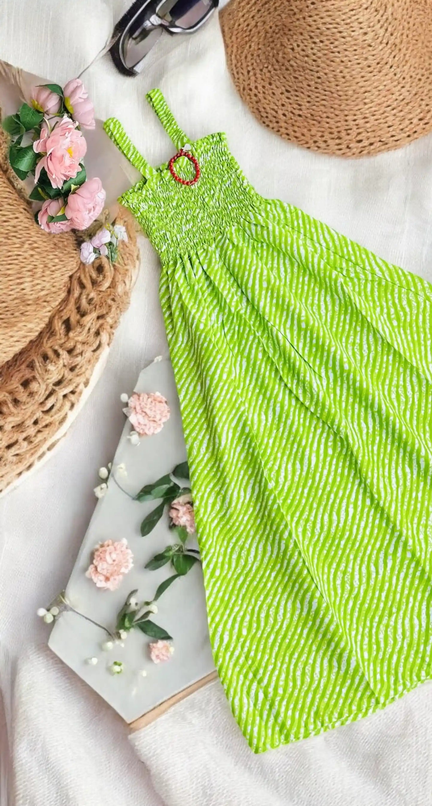 Lehriya Green Smoky Twirl Dress