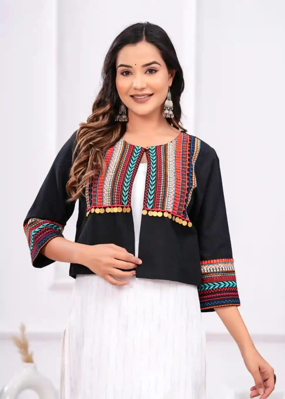 Black Jaipuri Embroidered Jacket