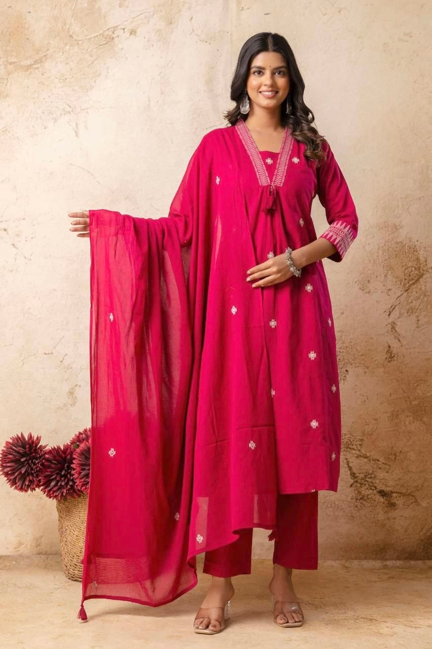 Pink Embroidered Meher Suit Set