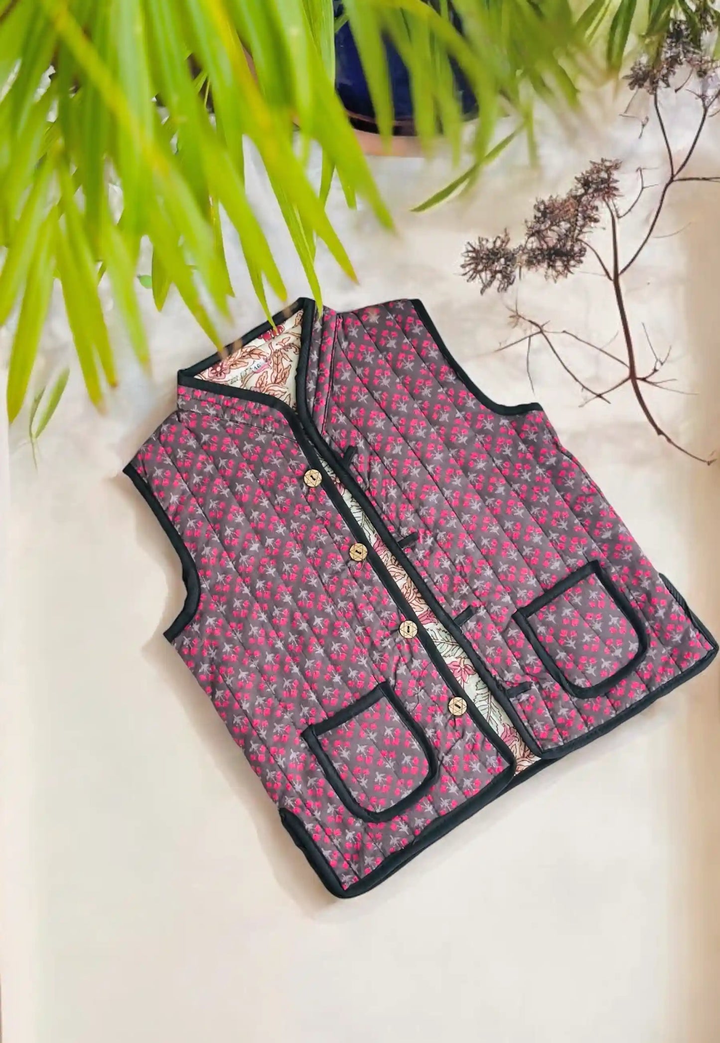 Pink Block Kids Reversible Jacket