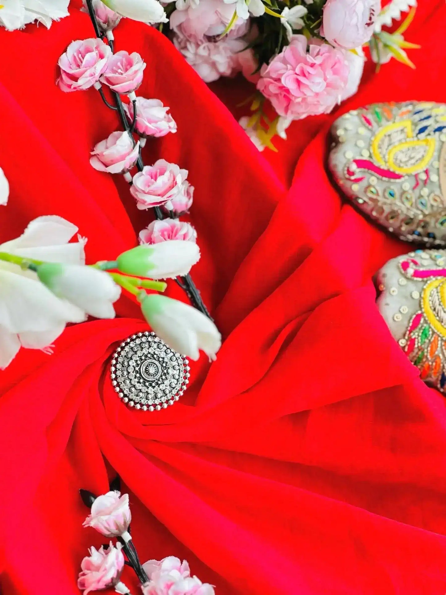 Must Pick Red Chiffon Dupatta - Passion for Fashion by Shivani