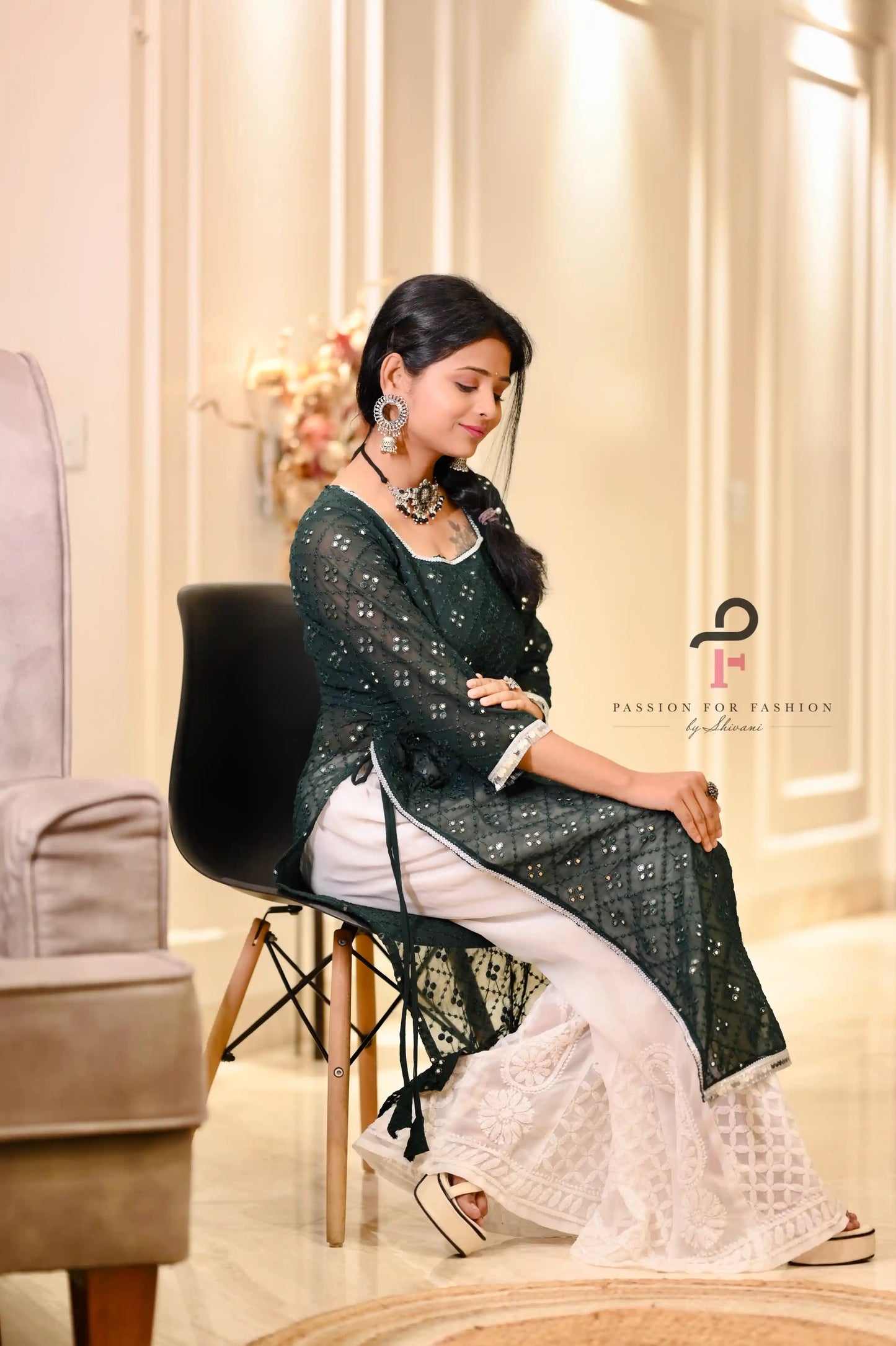 Lawn Green Embroidered Gulnaz Kurta