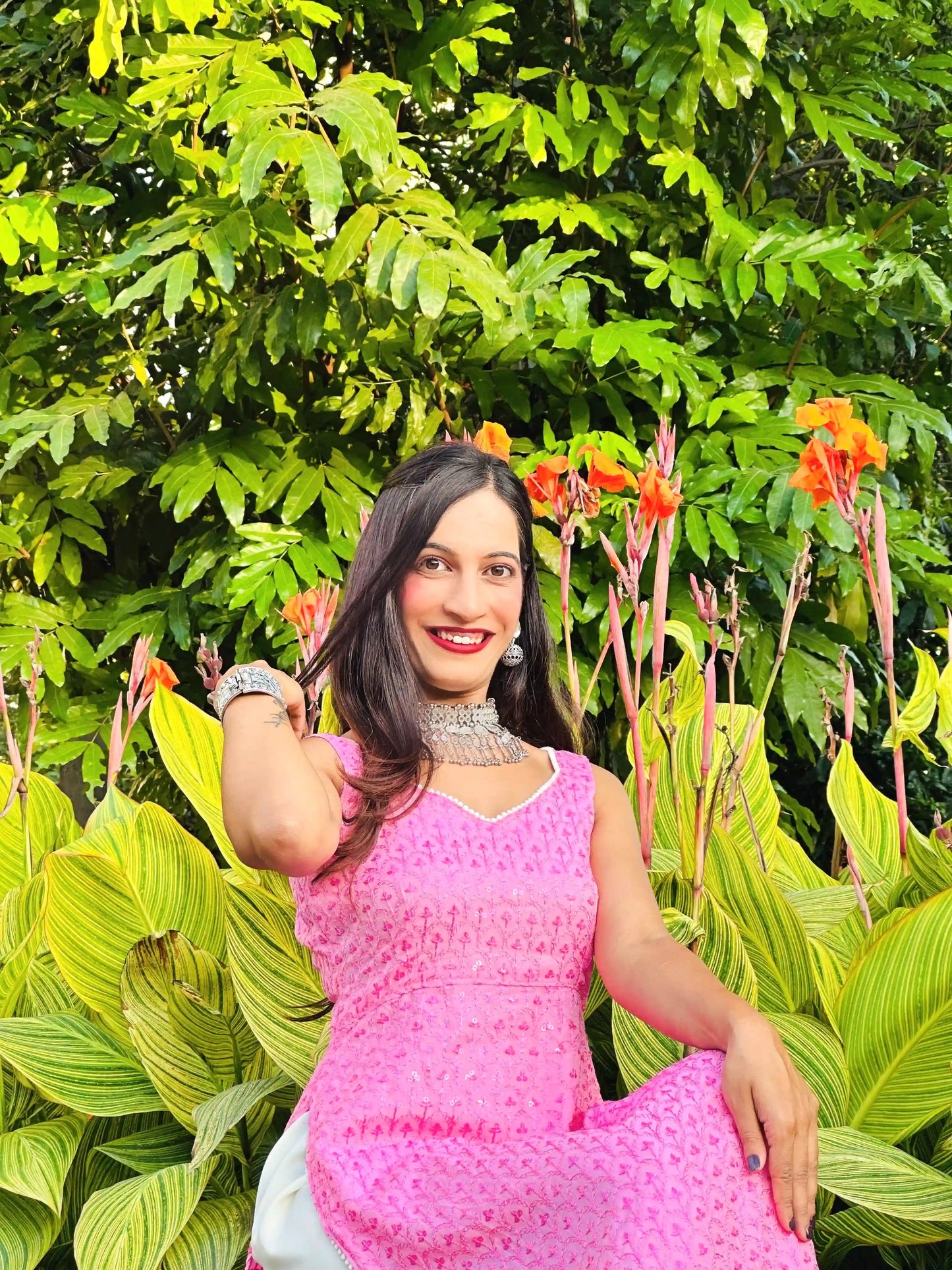 Rosy Pink Sequence Gulnaz Kurta