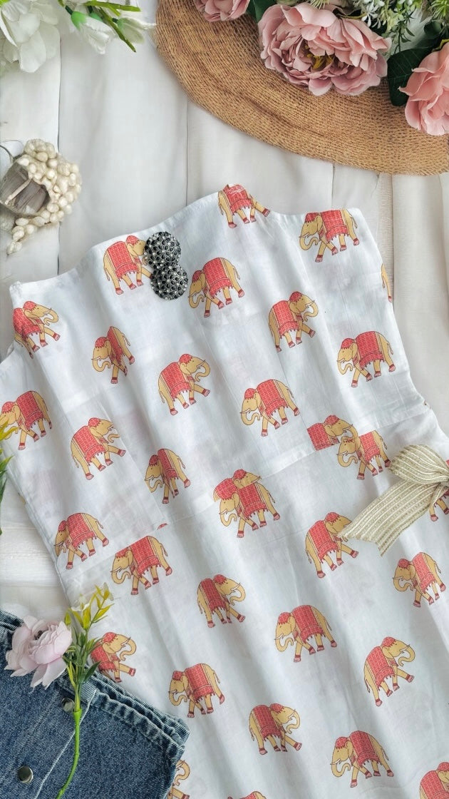 Milky White Rangriti Budget Kurta