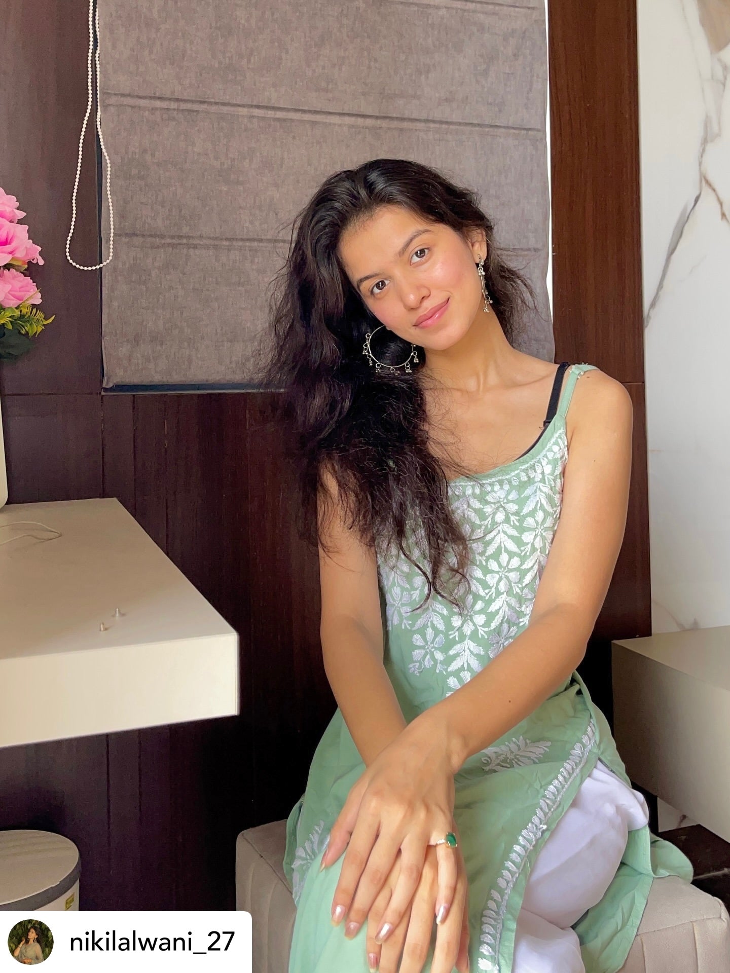 Blush Green Aliya Noor Slit Kurta