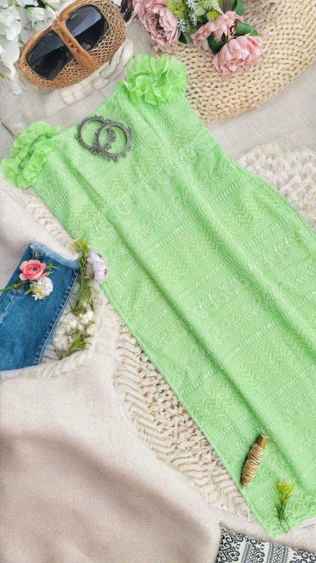 Soft Green Embroidered Gulnaz Kurta - Passion for Fashion by Shivani