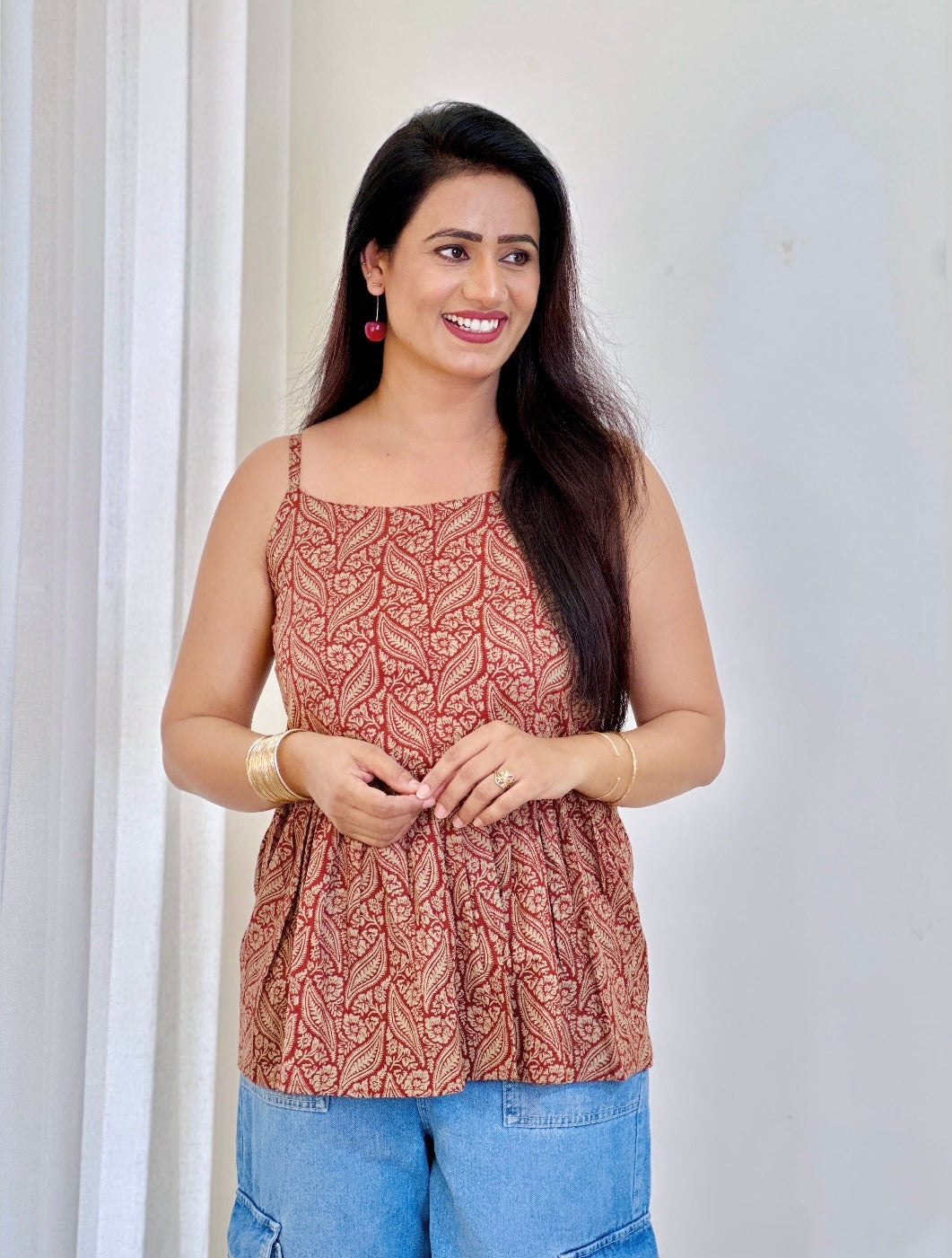 Soft Cotton Kalamkari Peplum Top
