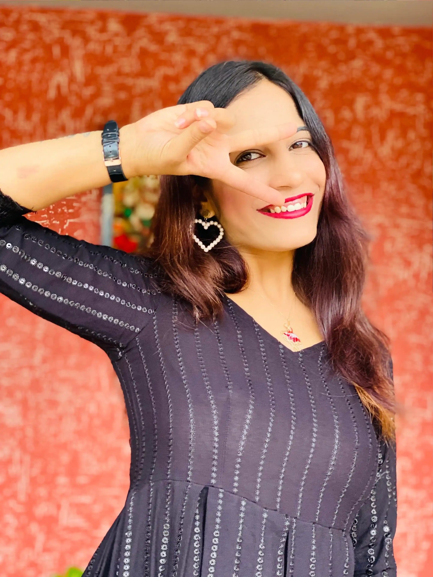 Pitch Black Gulnaz Peplum Top