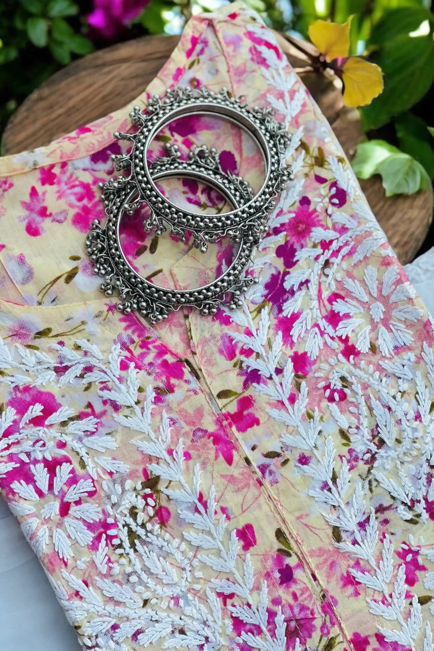 Shaded Purple Fanah Mul Chikankari