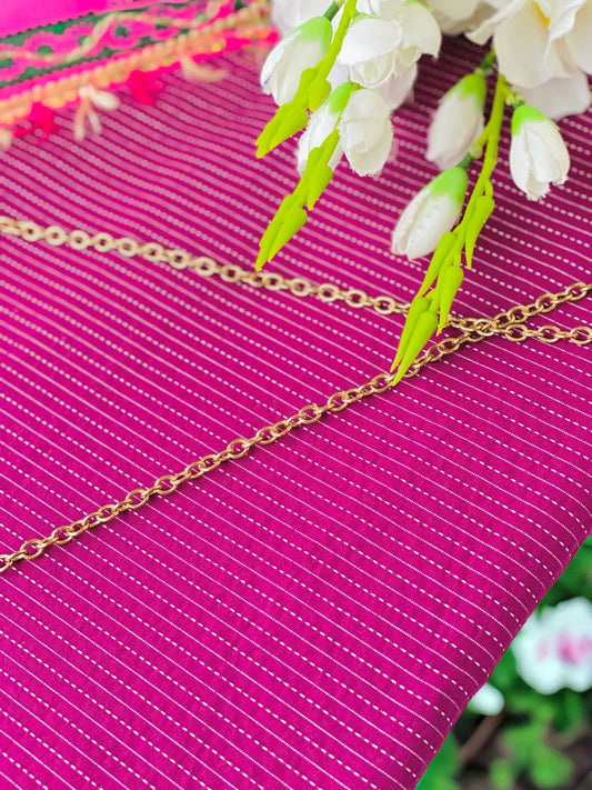 Blush Purple Handprinted MulMul Fabric Cut - Passion for Fashion by Shivani