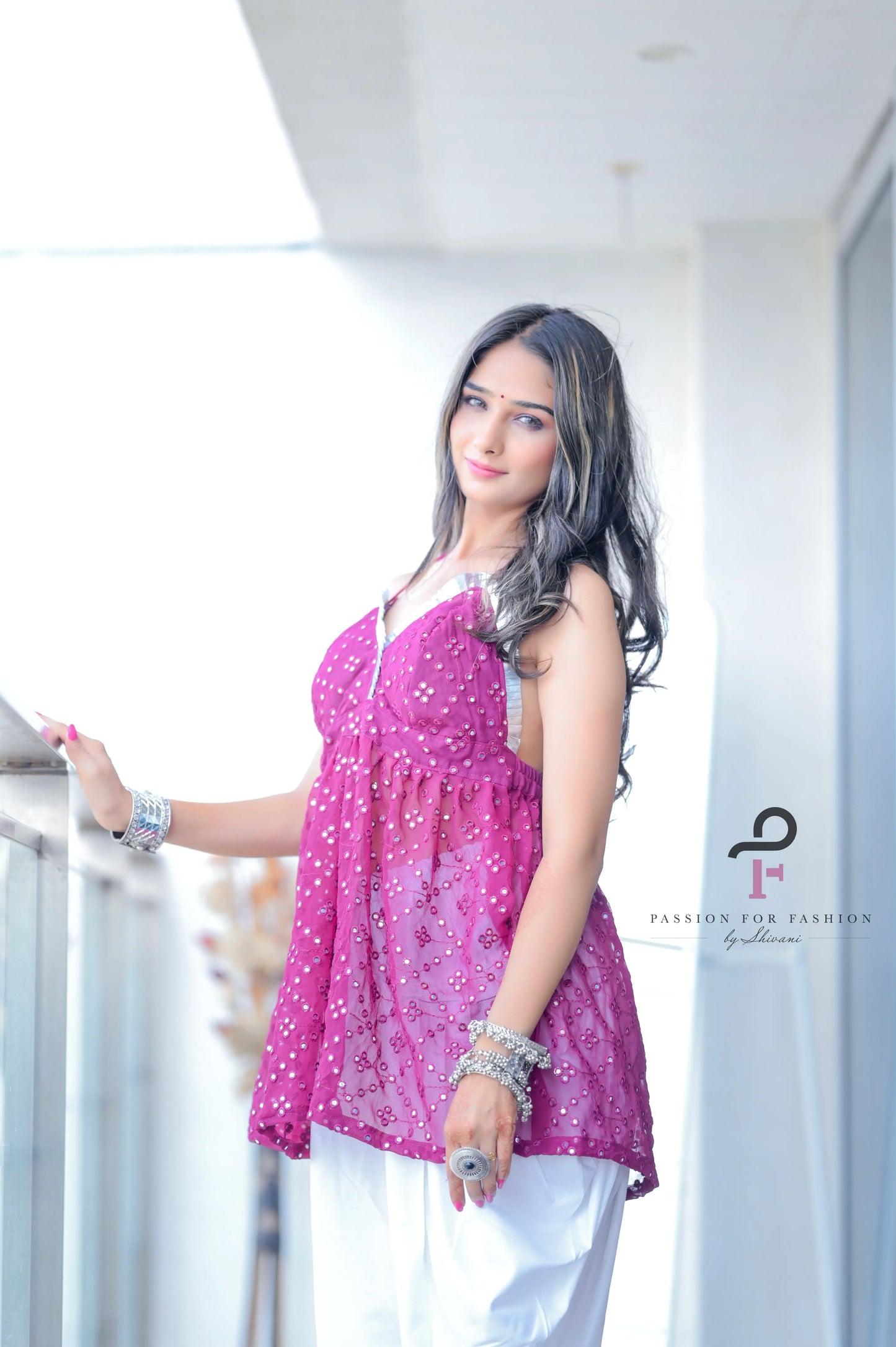 Rosebloom Wine Gulnaz Peplum Top
