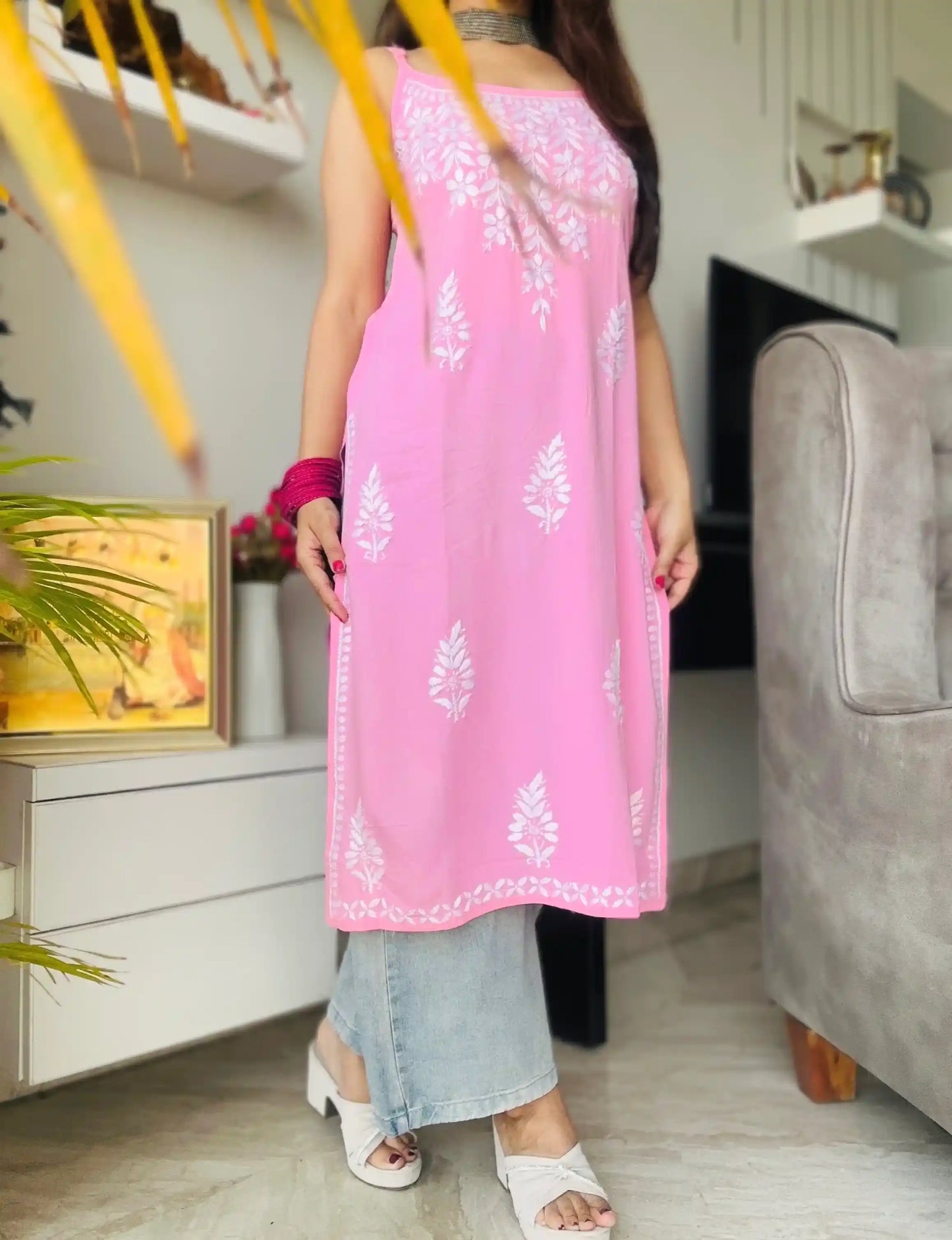 Blush Pink Aliya Noor Slit Kurta