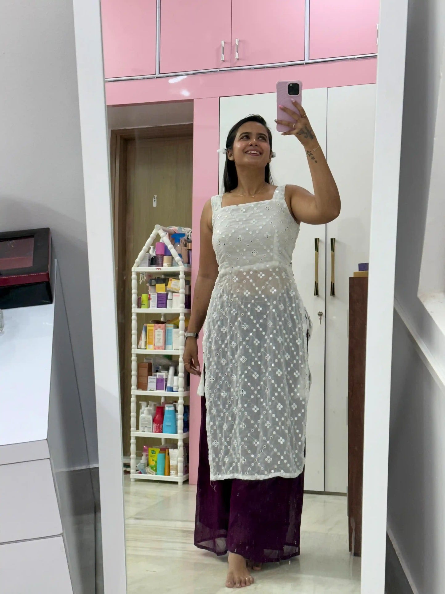 Prajyoti’s White Embroidered Gulnaz Kurta - Passion for Fashion by Shivani