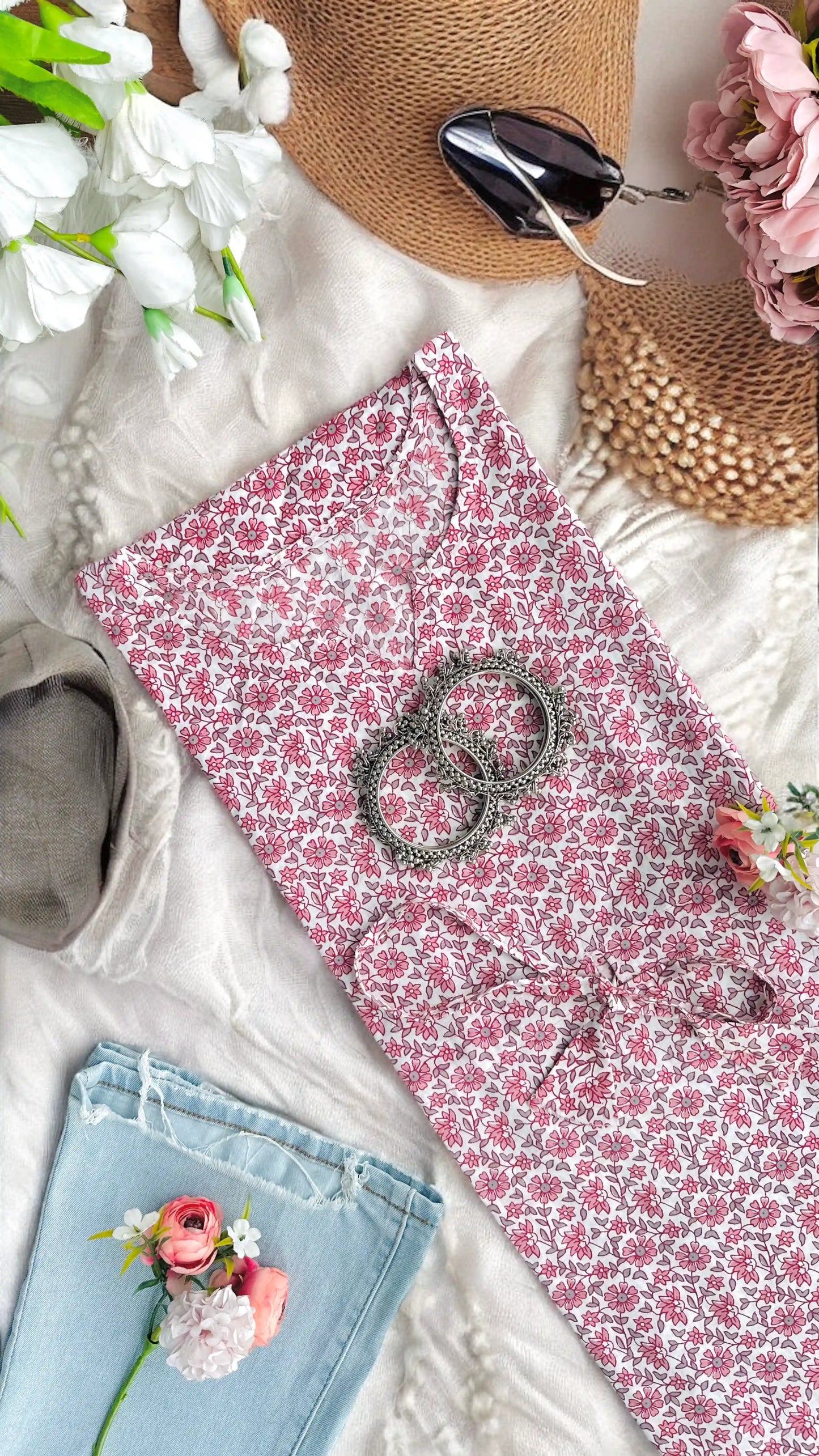 Soft Summer Bliss Kalamkari Kaftan