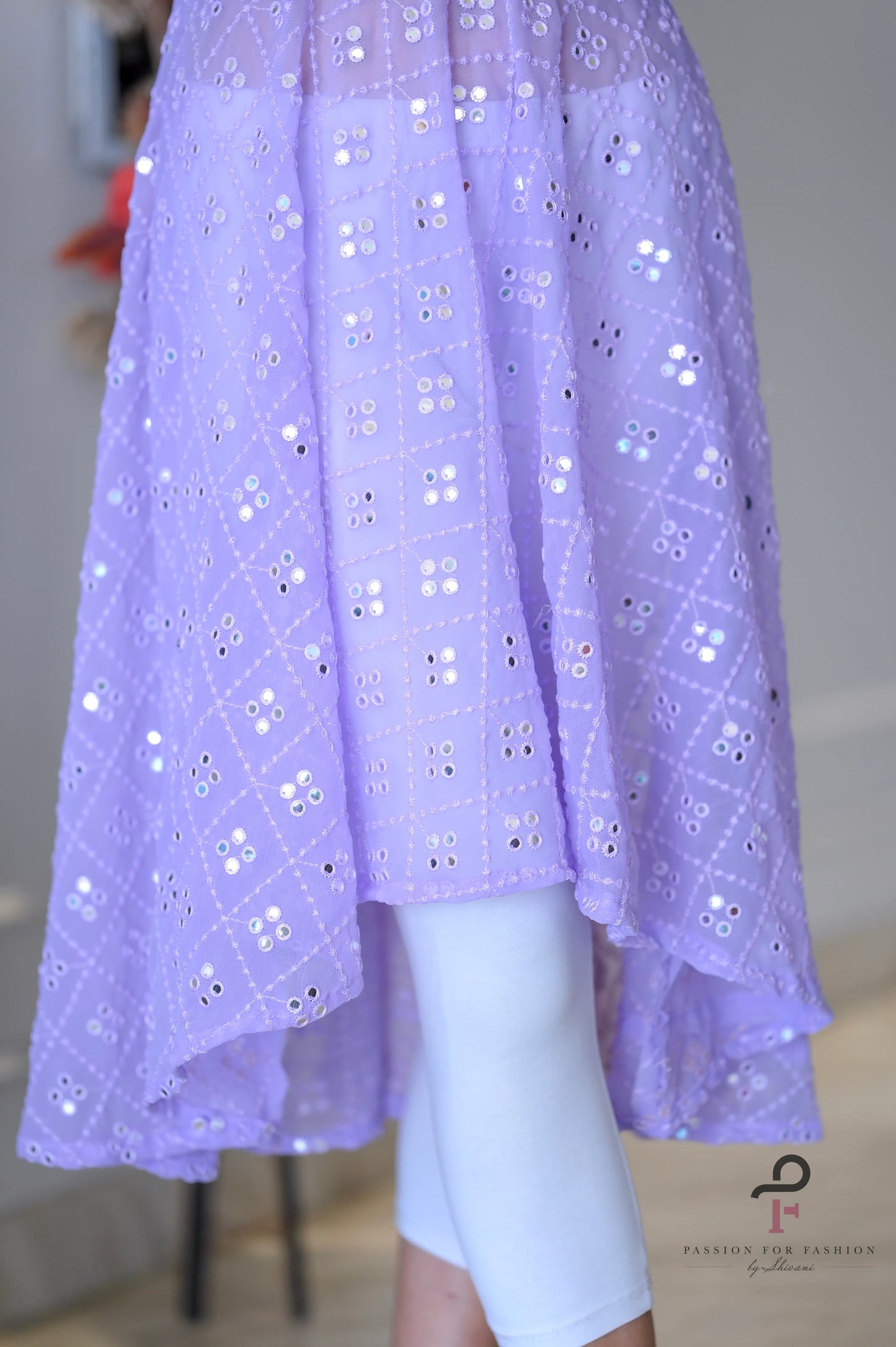 Daisy Lilac Mirror Gulnaz Kurta