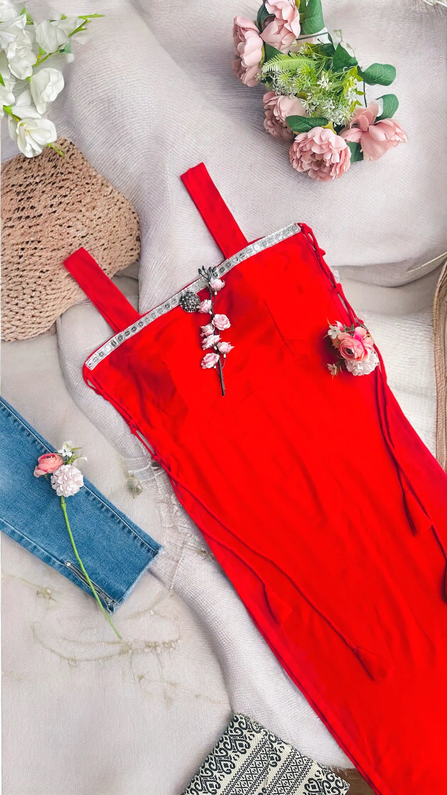 Abony Red Dori Gulnaz Kurta - Passion for Fashion by Shivani