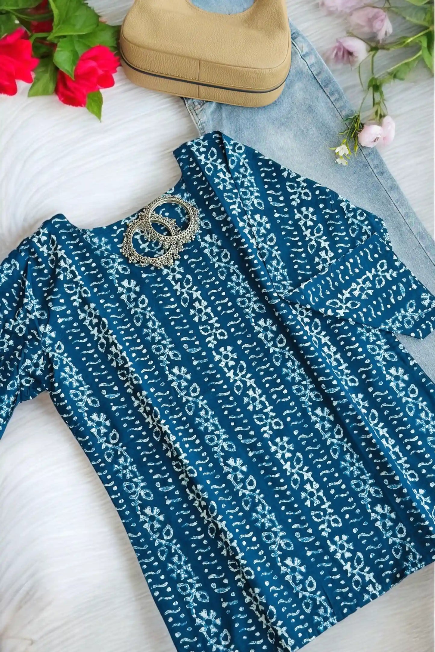 Classic Blue Indigo Short Kurta
