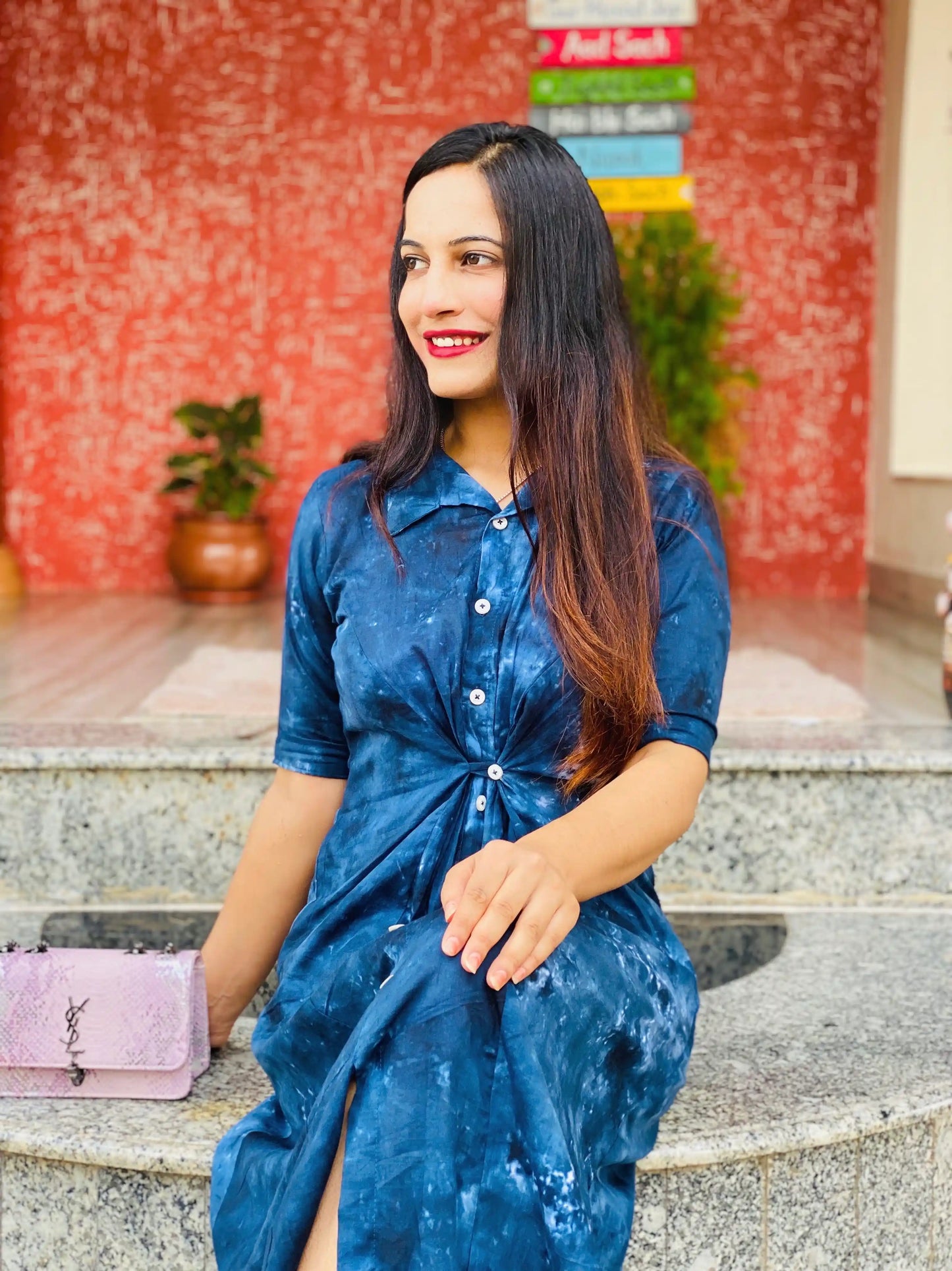 Indigo Blue Collar Dress