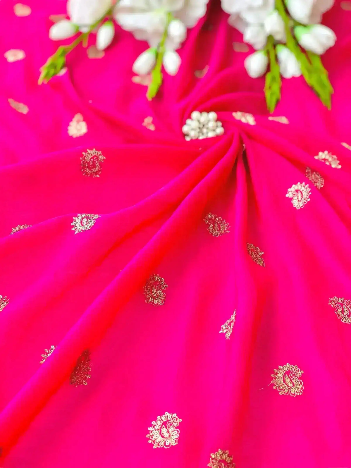 Hot Pink Embroidered Gulnaz Fabric Cut - Passion for Fashion by Shivani