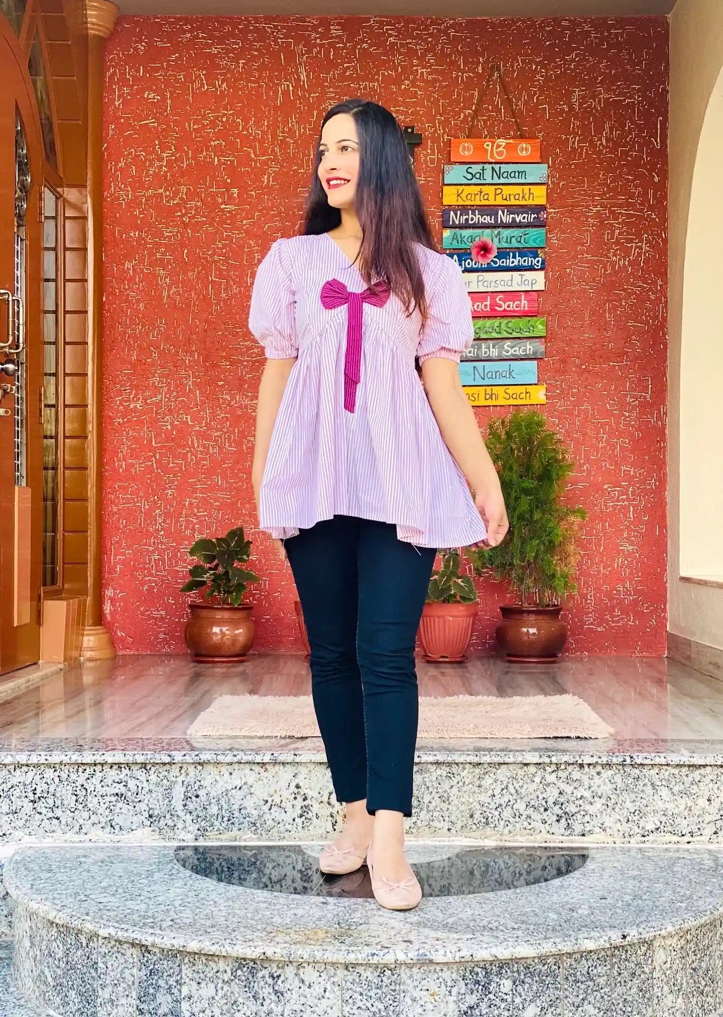 Lilac Charm Bow Top