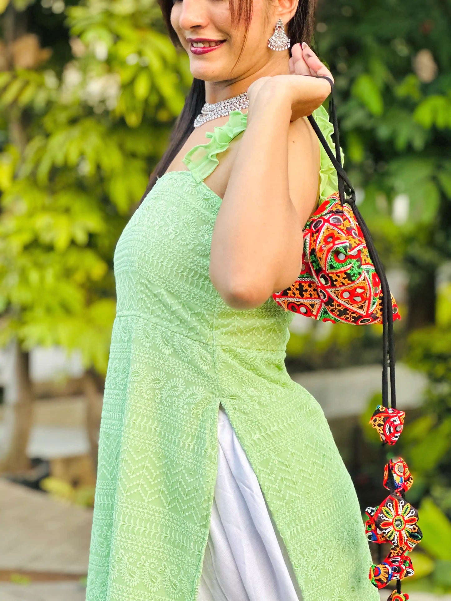 Soft Green Embroidered Gulnaz Kurta